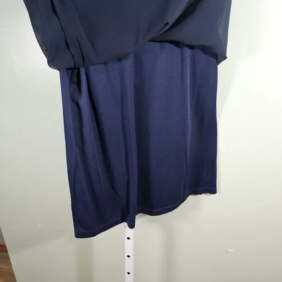 Lulus Women's Navy Blue Shifting Dears Long Sleeve Shift Dress Size Medium - Picture 8 of 9